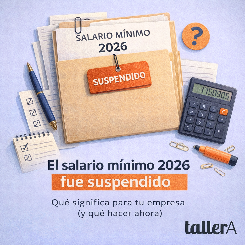El Consejo de Estado suspendió provisionalmente los efectos del decreto que fijaba el aumento del salario mínimo para 2026.

Y como suele pasar, la noticia generó más ruido que claridad.

En Taller A creemos que las decisiones laborales no se toman con titulares.
Se toman con estructura.

Por eso escribimos esta guía: para que entiendas qué pasó, qué no pasó y cómo actuar sin improvisar.